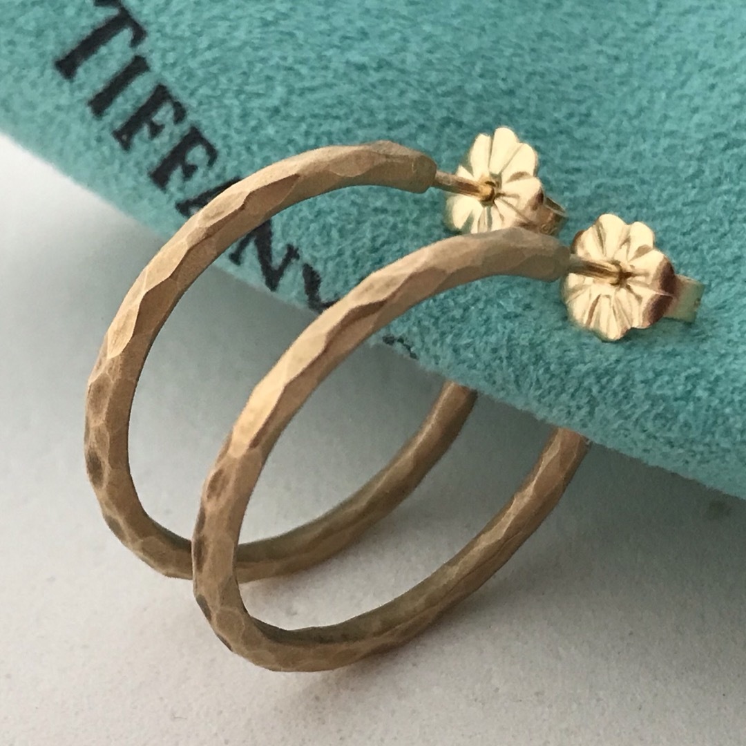 レア ティファニー tiffany ハマード フープピアス ゴールド-