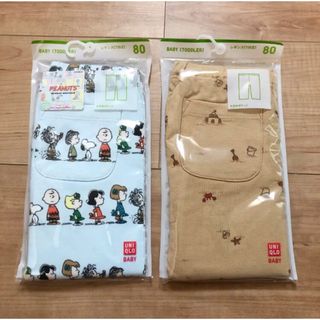 ユニクロ(UNIQLO)の【新品】80cm ユニクロ レギンス スヌーピー コラボ(パンツ)