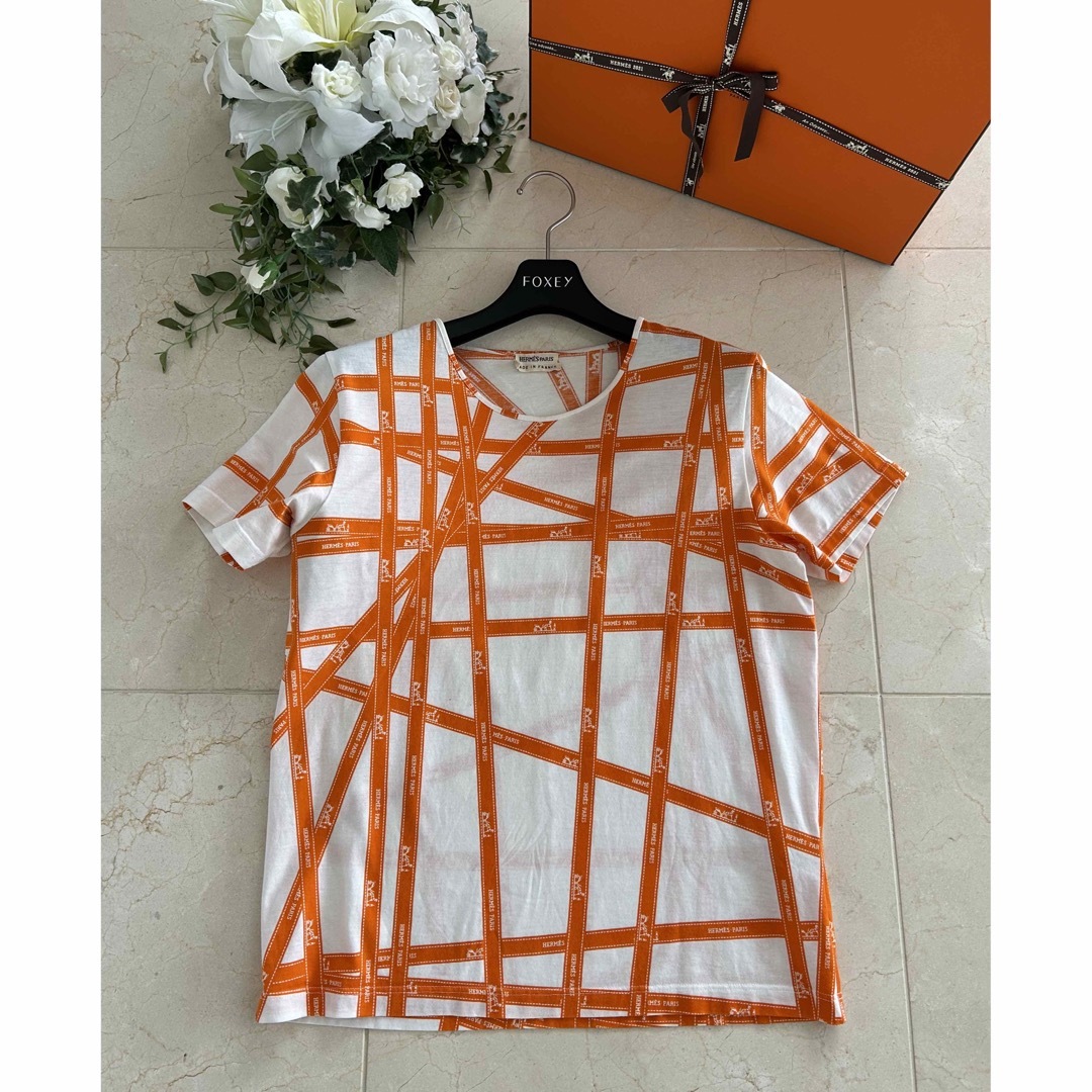 【美品】HERMES🍊リボン Tシャツ | フリマアプリ ラクマ