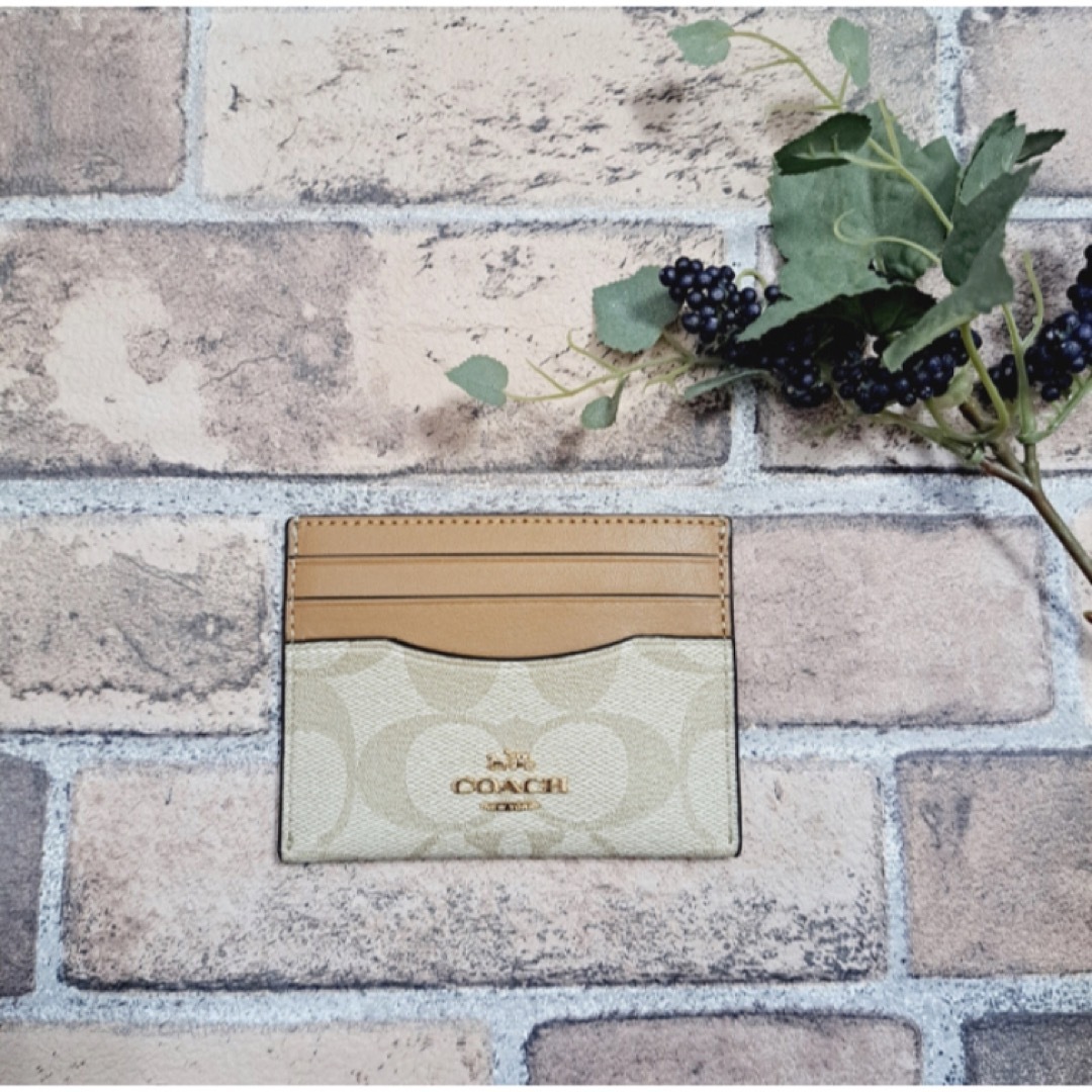 COACH コーチ カードケース 名刺入れ パスケース 定期入れ カーキ