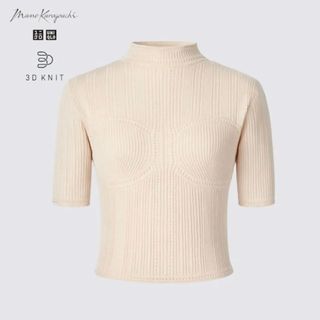 ユニクロ(UNIQLO)のユニクロ 3Dメッシュセーター（5分袖）(カットソー(半袖/袖なし))