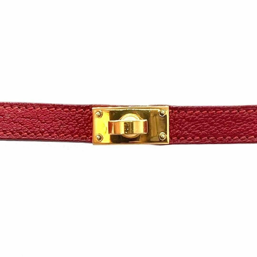 Hermes(エルメス)のエルメス ブレスレット ケリー ドゥブルトゥール レッド ゴールド金具 レザー レディースのアクセサリー(ブレスレット/バングル)の商品写真