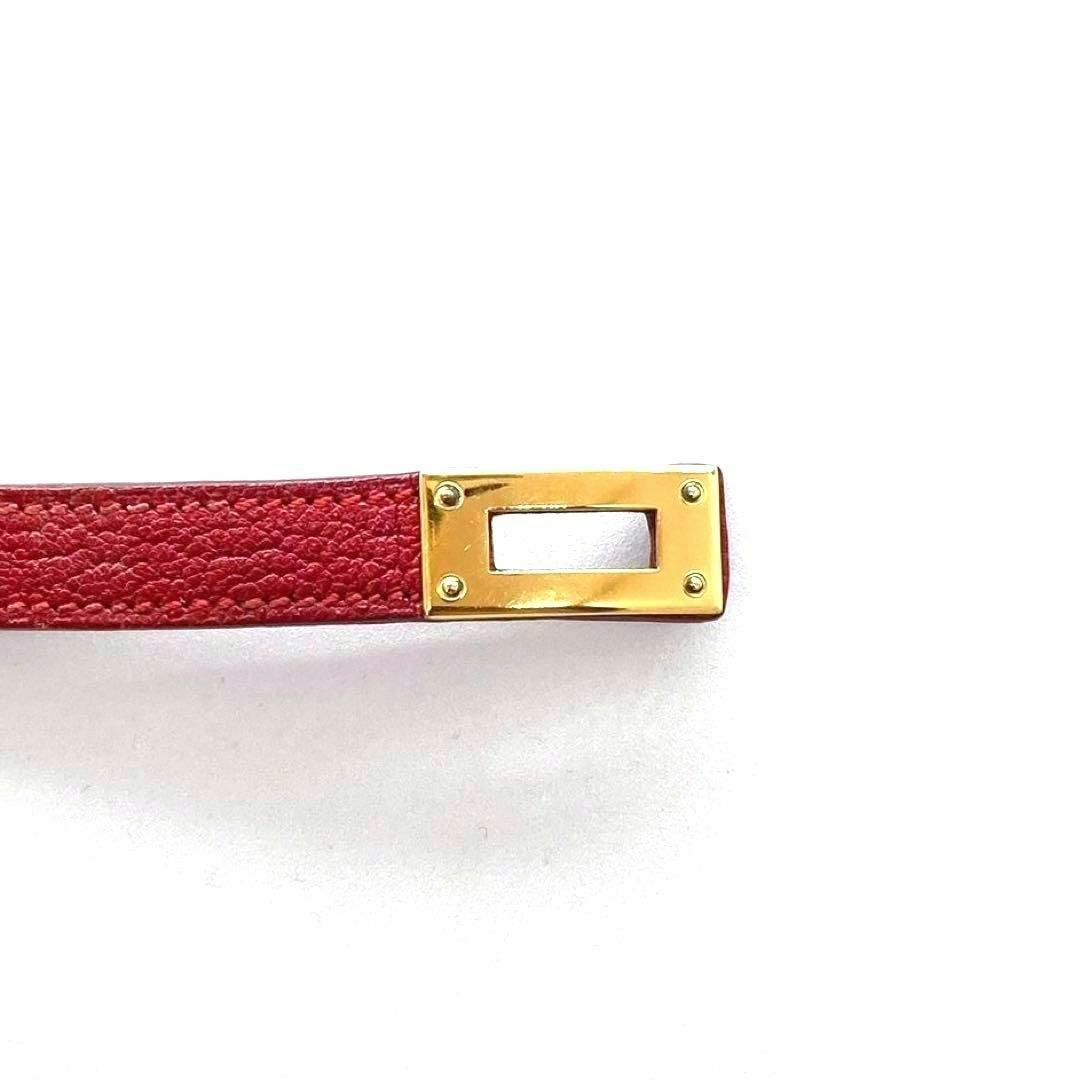 Hermes(エルメス)のエルメス ブレスレット ケリー ドゥブルトゥール レッド ゴールド金具 レザー レディースのアクセサリー(ブレスレット/バングル)の商品写真