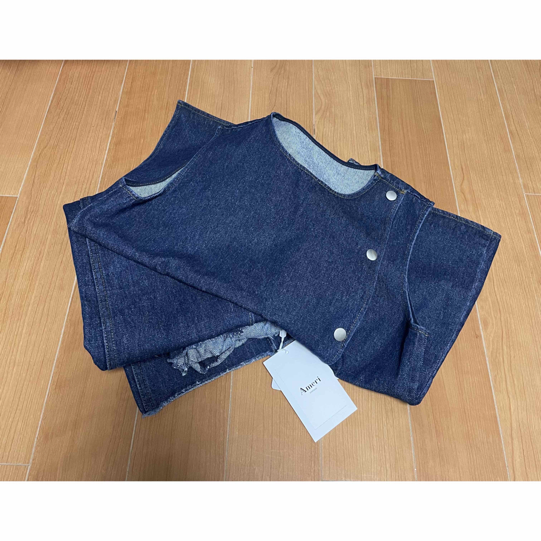 Ameri VINTAGE(アメリヴィンテージ)の新品　ameri vintage☆DOT BUTTON DENIM SET UP レディースのパンツ(デニム/ジーンズ)の商品写真