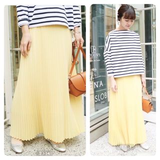 SLOBE IENA スローブイエナ タックロングスカート イエロー
