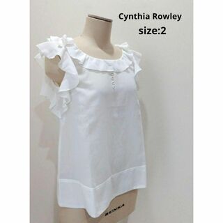 シンシアローリー(Cynthia Rowley)のCynthia Rowley シンシアローリー フリルブラウス 2 ホワイト(シャツ/ブラウス(半袖/袖なし))