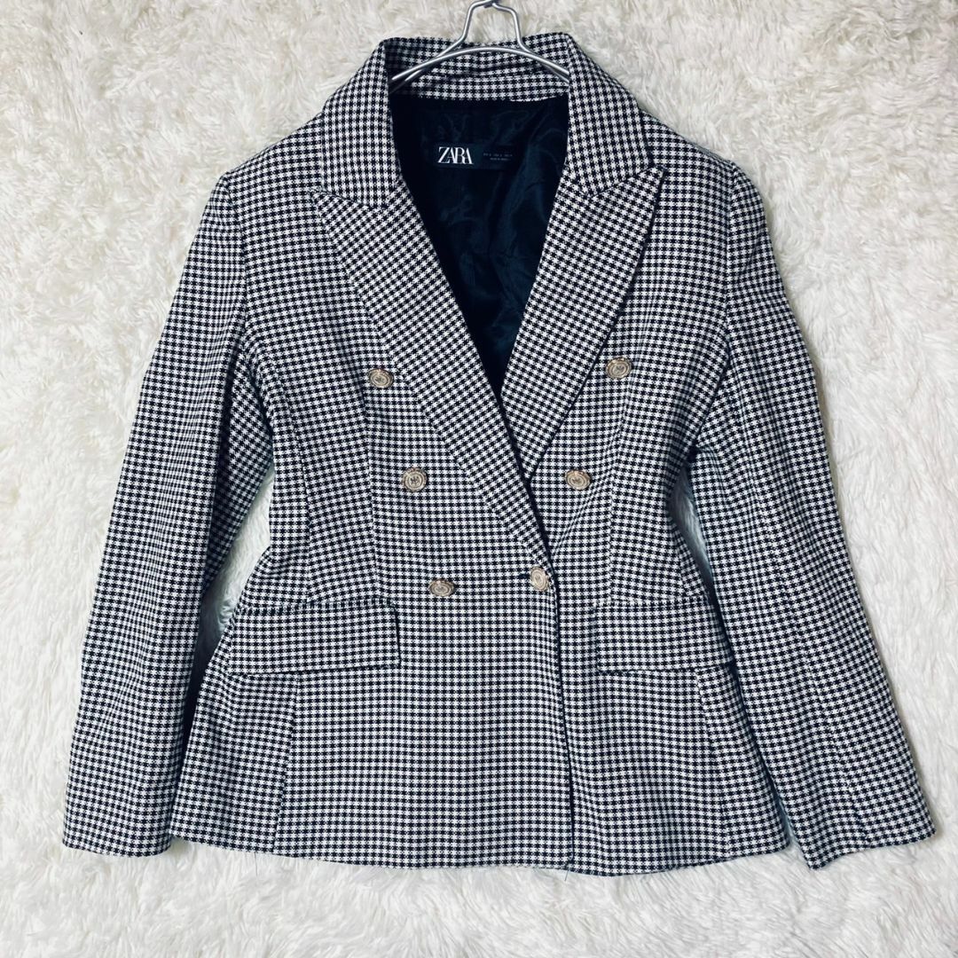 ZARA - 美品 ZARA ザラ 金ボタン ダブルテーラード ジャケット Lの通販