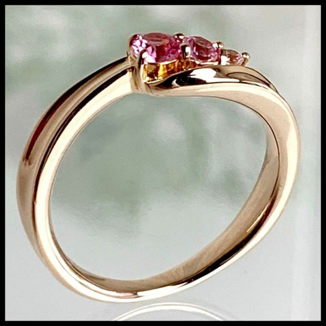 4℃(ヨンドシー)の4℃ ヨンドシー K18 ピンクゴールド ピンクサファイア ダイヤ リング 7号 レディースのアクセサリー(リング(指輪))の商品写真