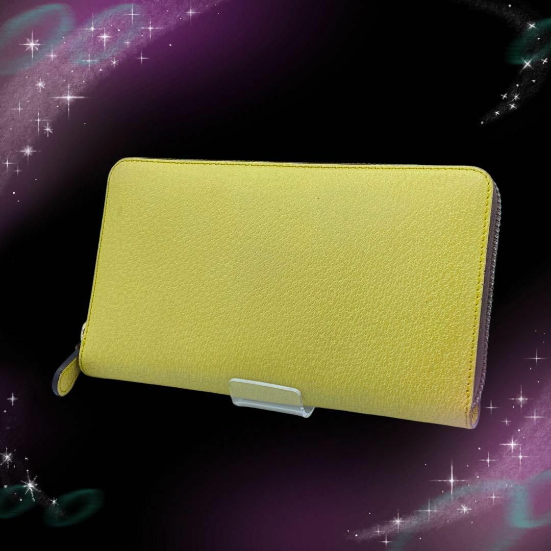 ジェイアンドエムデヴィッドソン レザー 長財布 イエロー系 箱付き