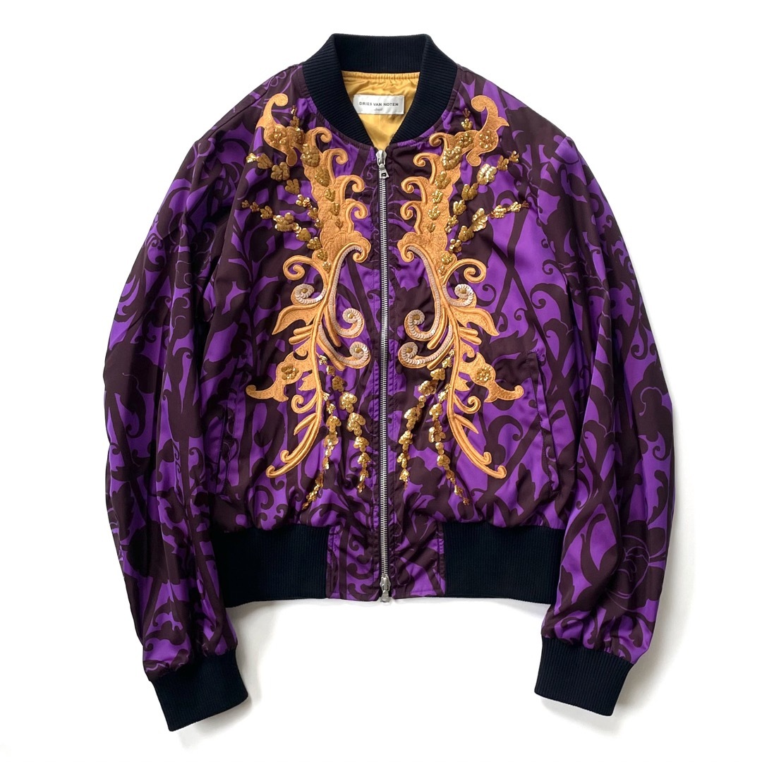 DRIES VAN NOTEN(ドリスヴァンノッテン)の極美品 ドリスヴァンノッテン 16SS スパンコール装飾ジャケット S パープル レディースのジャケット/アウター(ブルゾン)の商品写真