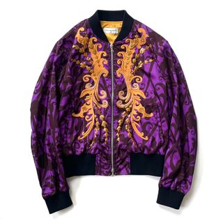 ドリスヴァンノッテン(DRIES VAN NOTEN)の極美品 ドリスヴァンノッテン 16SS スパンコール装飾ジャケット S パープル(ブルゾン)