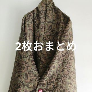 グリモワール(Grimoire)のヴィンテージ着物 花更紗 エキゾチック紬♪昭和レトロ ロマネスク(着物)