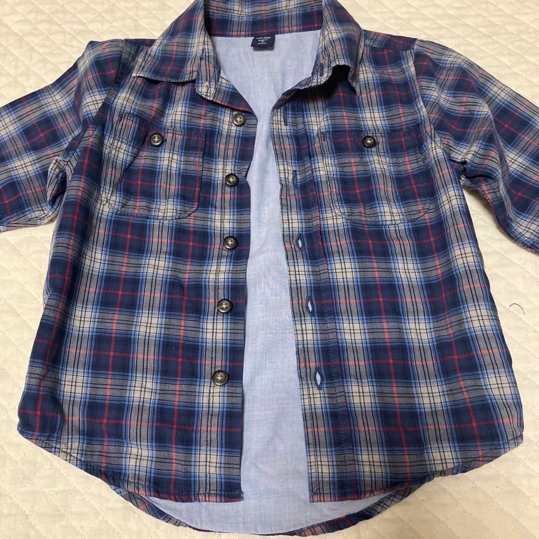 babyGAP(ベビーギャップ)のbaby GAP 100cm 子供服　ネルシャツ　チェックシャツ　コットン キッズ/ベビー/マタニティのキッズ服男の子用(90cm~)(ブラウス)の商品写真