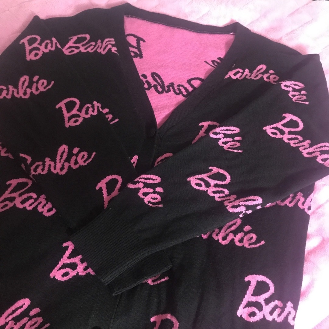 ♡新品♡Barbie♡ロゴ♡総柄♡ニット♡カーディガン♡激レア♡