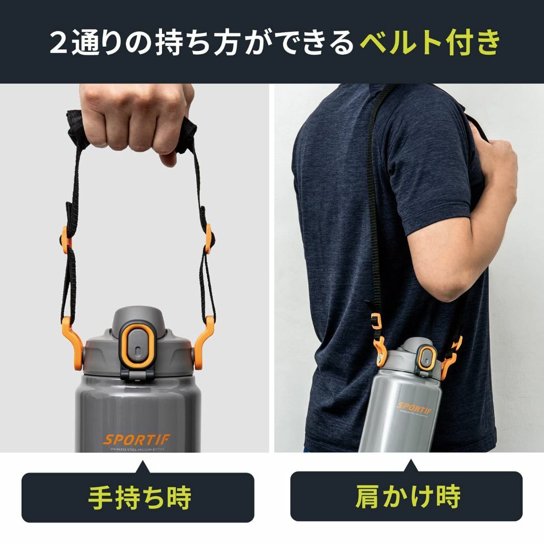 【色: サンダーグレー】ピーコック 水筒 大容量 1.5L 保冷 真空断熱構造 2