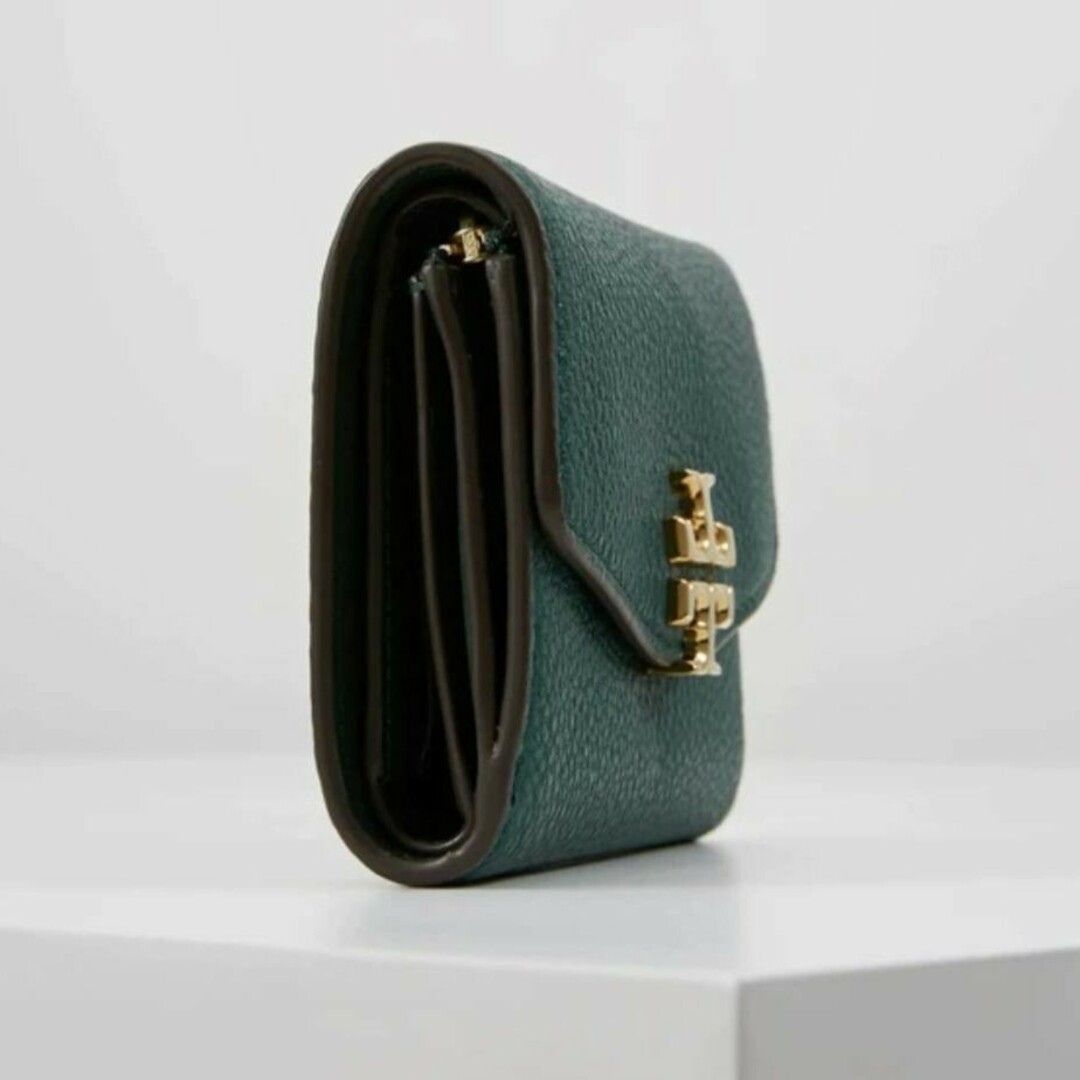 Tory Burch(トリーバーチ)のトリーバーチ 財布 レディース 折り畳み財布 三つ折りミニ財布 レザー　グリーン レディースのファッション小物(財布)の商品写真