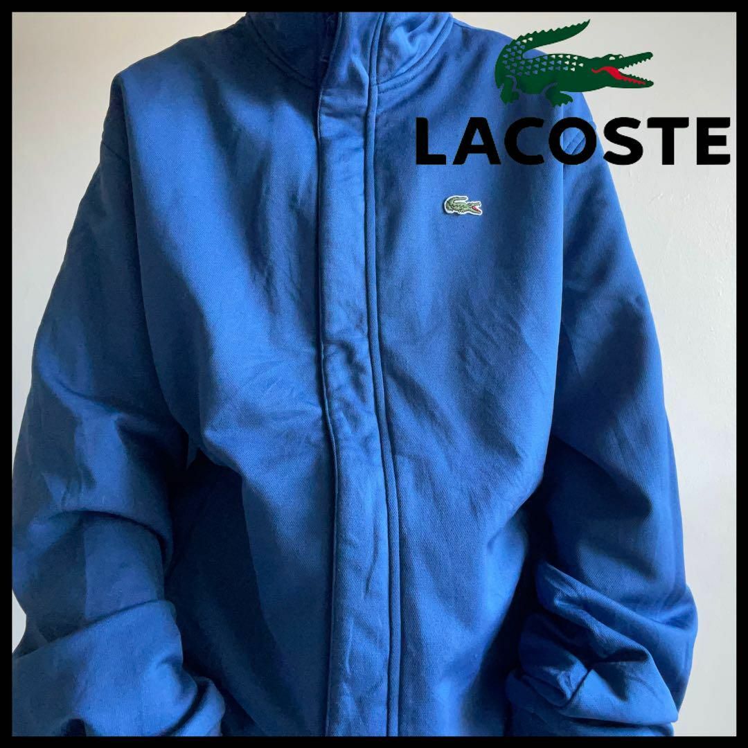 ラコステ　LACOSTE　ハーフジップ　スウェットトレーナー　刺繍　一点物