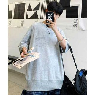 美品】Korea Style 韓国 ブラックコーデ ビッグシルエットLSシャツ-