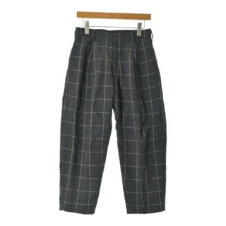 ディストリクト(District)のDISTRICT ディストリクト スラックス XS グレーx茶(チェック) 【古着】【中古】(スラックス)