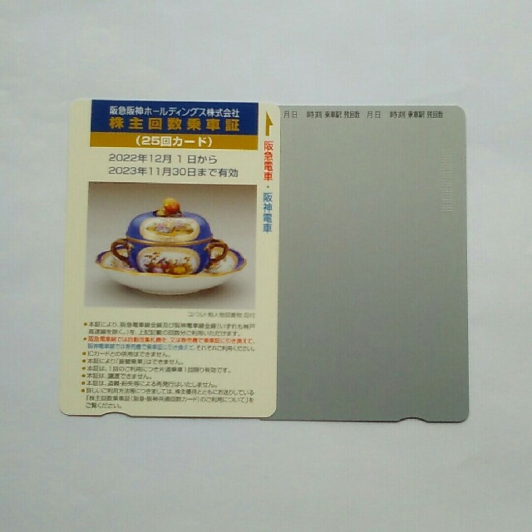 2023年 阪急阪神ﾎｰﾙﾃﾞｨﾝｸﾞｽ・株主回数乗車証(25回ｶｰﾄﾞ) 1枚 - 鉄道乗車券