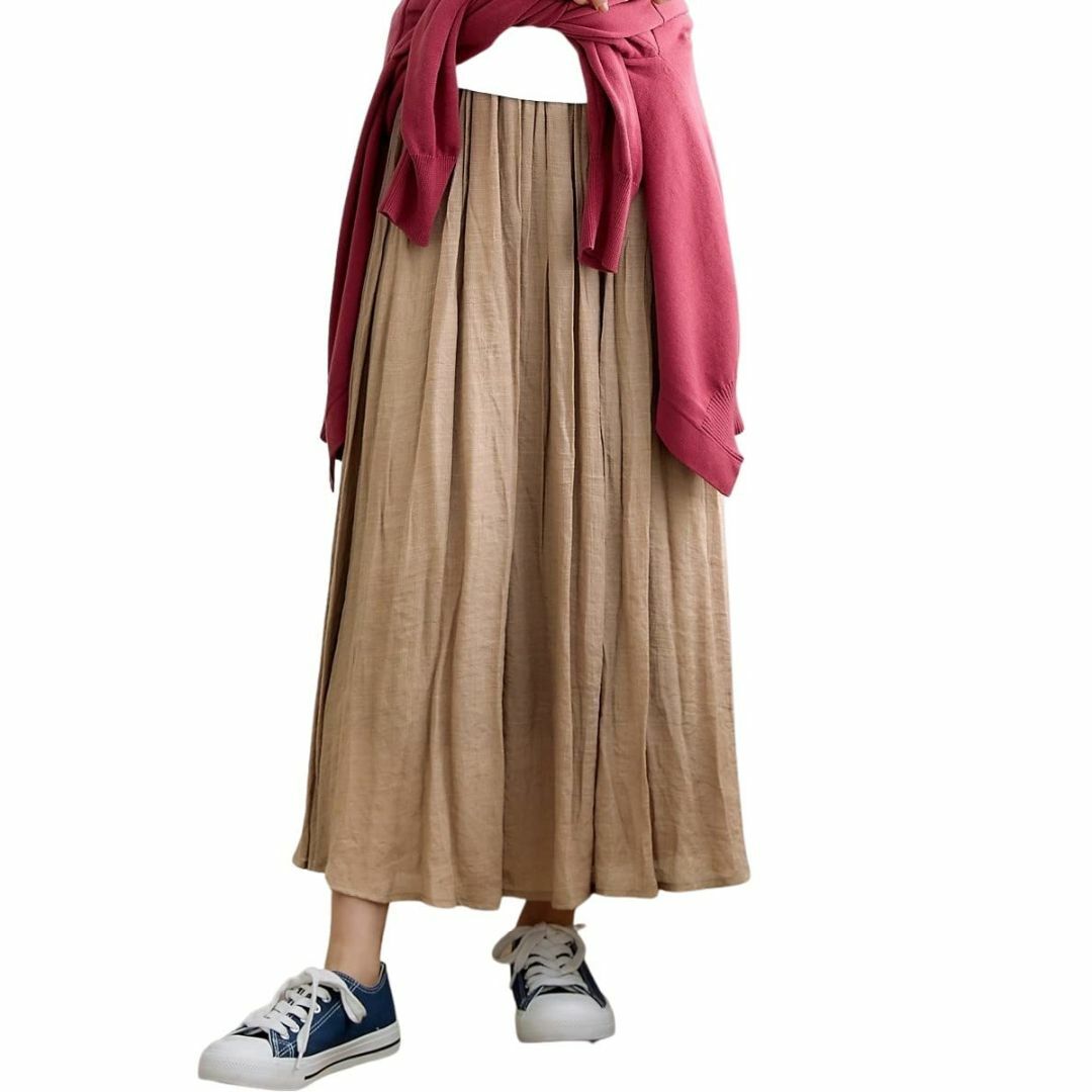 [ニッセン] スカート ふわり軽い楊柳スカート（ロング丈）