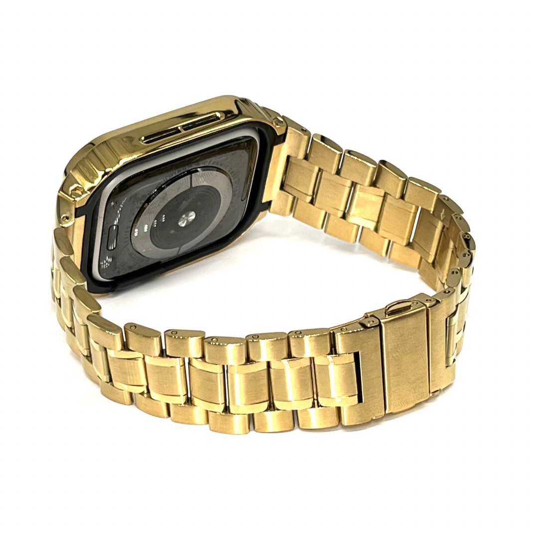 メンズApple Watch ゴールド　メタルバンド　カバー　アップルウォッチ　ケース