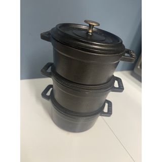 ストウブ(STAUB)のストウブ　ココット　10センチ　ブラック　(鍋/フライパン)