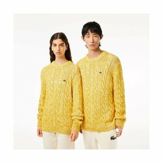 ラコステ(LACOSTE)の【イエロー】メランジェケーブルニットセーター(ニット/セーター)