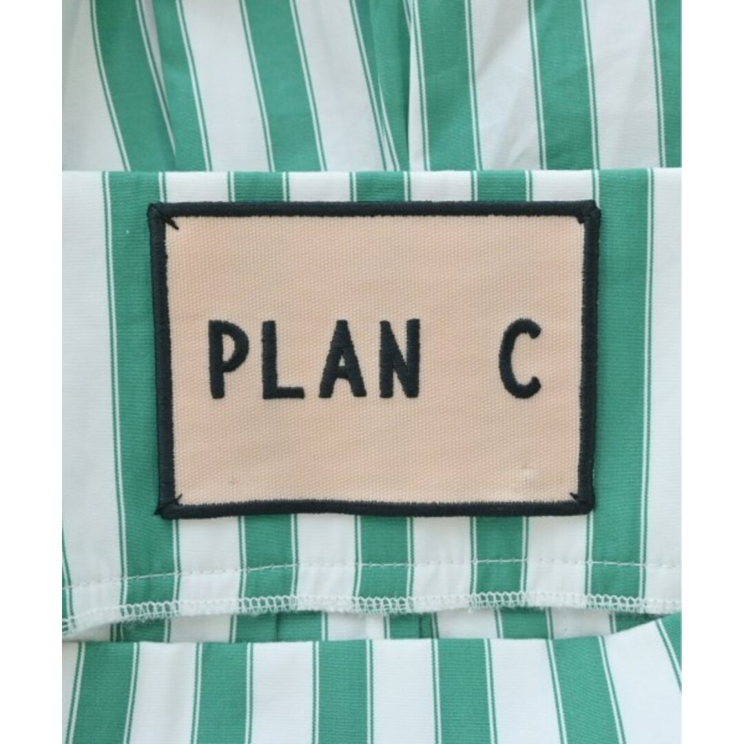 Plan C - PLAN C プランシー シャツワンピース 40(M位) 緑x白
