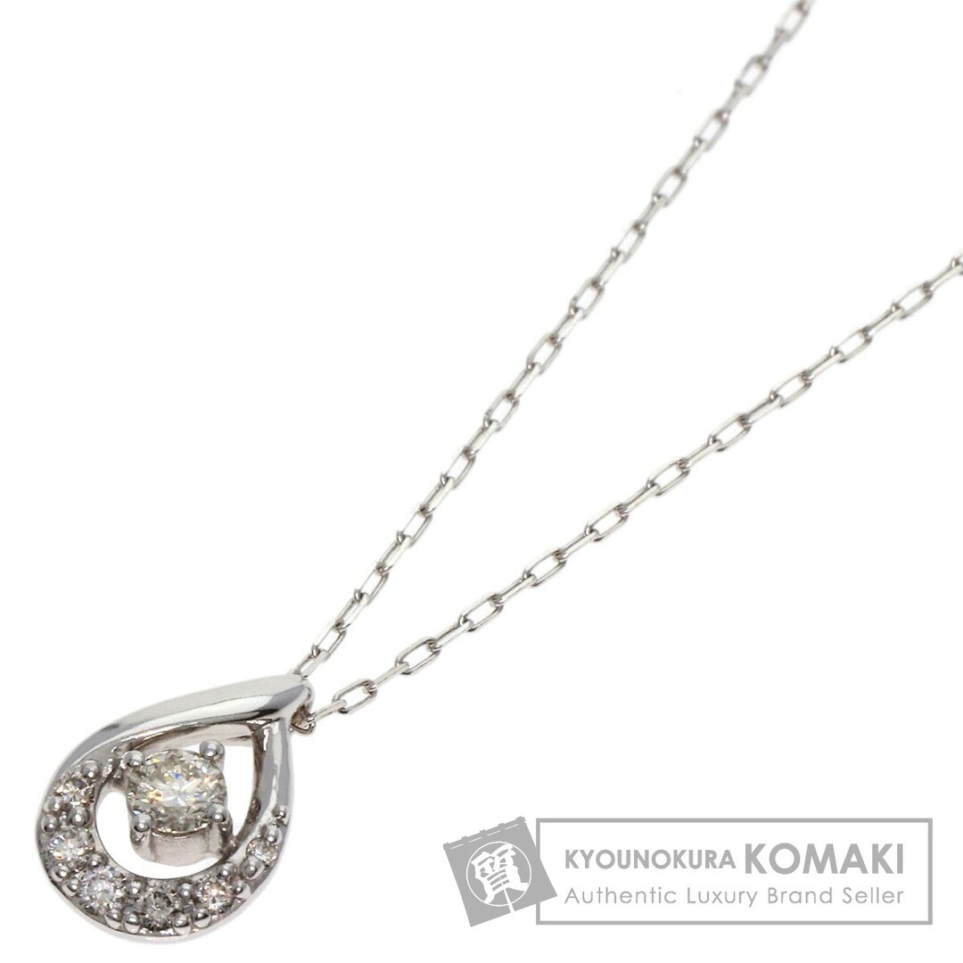 4℃ ダイヤモンド ネックレス K18WG 0.10ct 1.4g