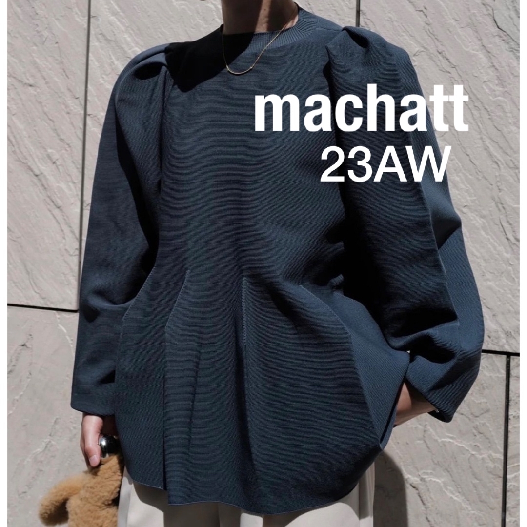 新品タグ付 今季machatt ホールガーメントタックスリーブニット