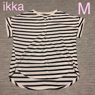 イッカ(ikka)のIkka 黒×白ボーダー半袖トップス　M(Tシャツ(半袖/袖なし))