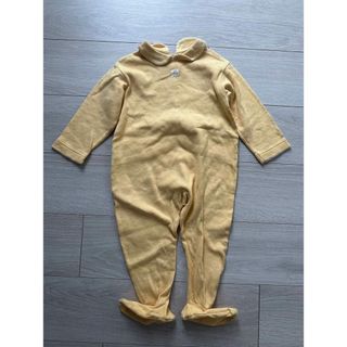 プチバトー(PETIT BATEAU)のプチバトー18ヶ月ロンパース古着フランス　ナチュラルブー足付き　ムチャチャ(ロンパース)