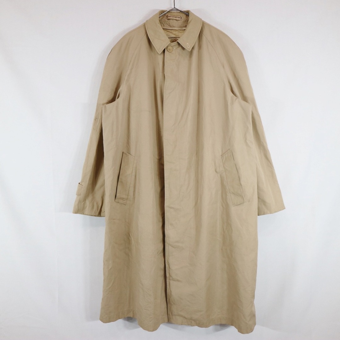 イングランド製 80年代 BARACUTA バラクータ ステンカラーコート 防寒  ヨーロッパ古着 ベージュ (メンズ  XL相当) 中古 古着 N6690 メンズのジャケット/アウター(ステンカラーコート)の商品写真