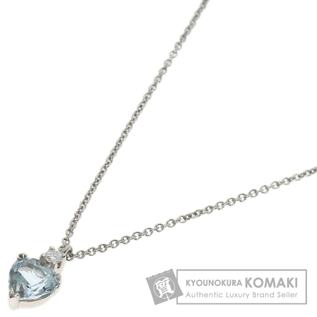 TIFFANY&Co. アクアマリン　ダイヤモンド ネックレス PT950 K14WG レディーストップくすみ当たりキズ