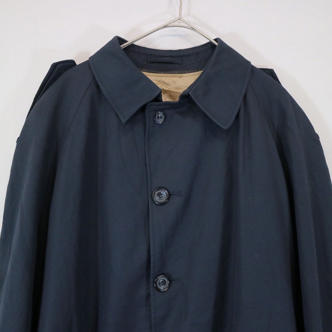 80年代 カナダ製 Aquascutum アクアスキュータム Aqua5 ライナー付き ステンカラーコート 防寒 ネイビー (メンズ 42)   N6821