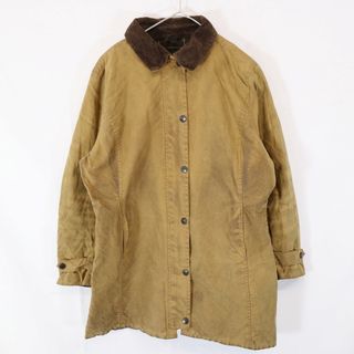 バーブァー(Barbour)のイングランド製 Barbour バブアー オイルド L65 ニューマーケットジャケット 3ワラント 防寒 ベージュ (レディースUK16) 中古 古着 N6822(その他)