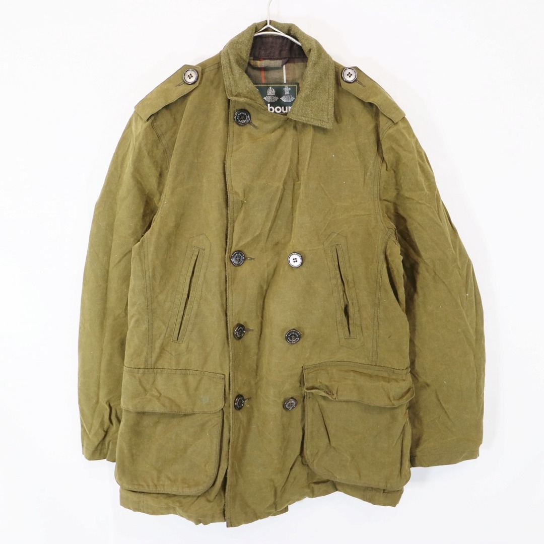 Barbour(バーブァー)のBarbour バブアー クラシックタータン オイルドジャケット チェック 3ワラント 英国 防寒 オリーブ (メンズ M) 中古 古着 N6823 メンズのジャケット/アウター(その他)の商品写真