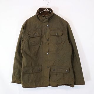 バーブァー(Barbour)のイングランド製 Barbour バブアー UTILITY JACKET オイルドジャケット ユーロ  ヨーロッパ古着 カーキ (レディース UK14) 中古 古着 N6835(その他)