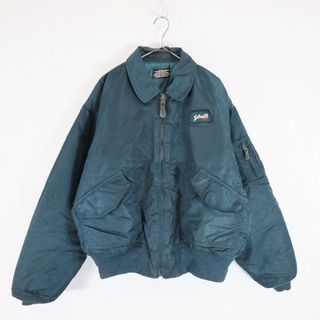 ショット(schott)のSchott ショット CWU-Ｒ フライトジャケット ジャケット 防寒 ミリタリー 民間品 グリーン (メンズ XLサイズ相当) 中古 古着 N6963(フライトジャケット)