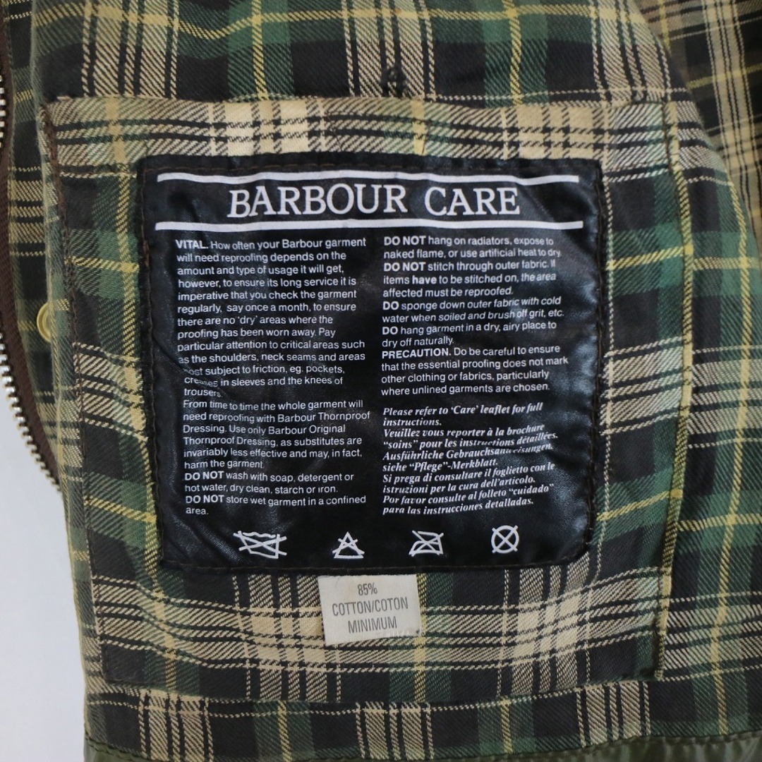 80年代 Barbour バブアー 2 warrant Bedale オイルドジャケット ユーロ ヨーロッパ古着 オリーブ (メンズ 44相当) 中古  古着 N7012