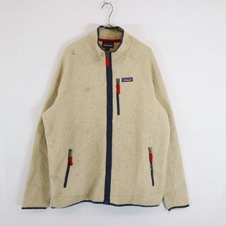 パタゴニア(patagonia)のpatagonia パタゴニア レトロパイル フリースジャケット 防寒  アウトドア フルジップ キャンプ ベージュ (メンズ XL) 中古 古着 N7015(その他)