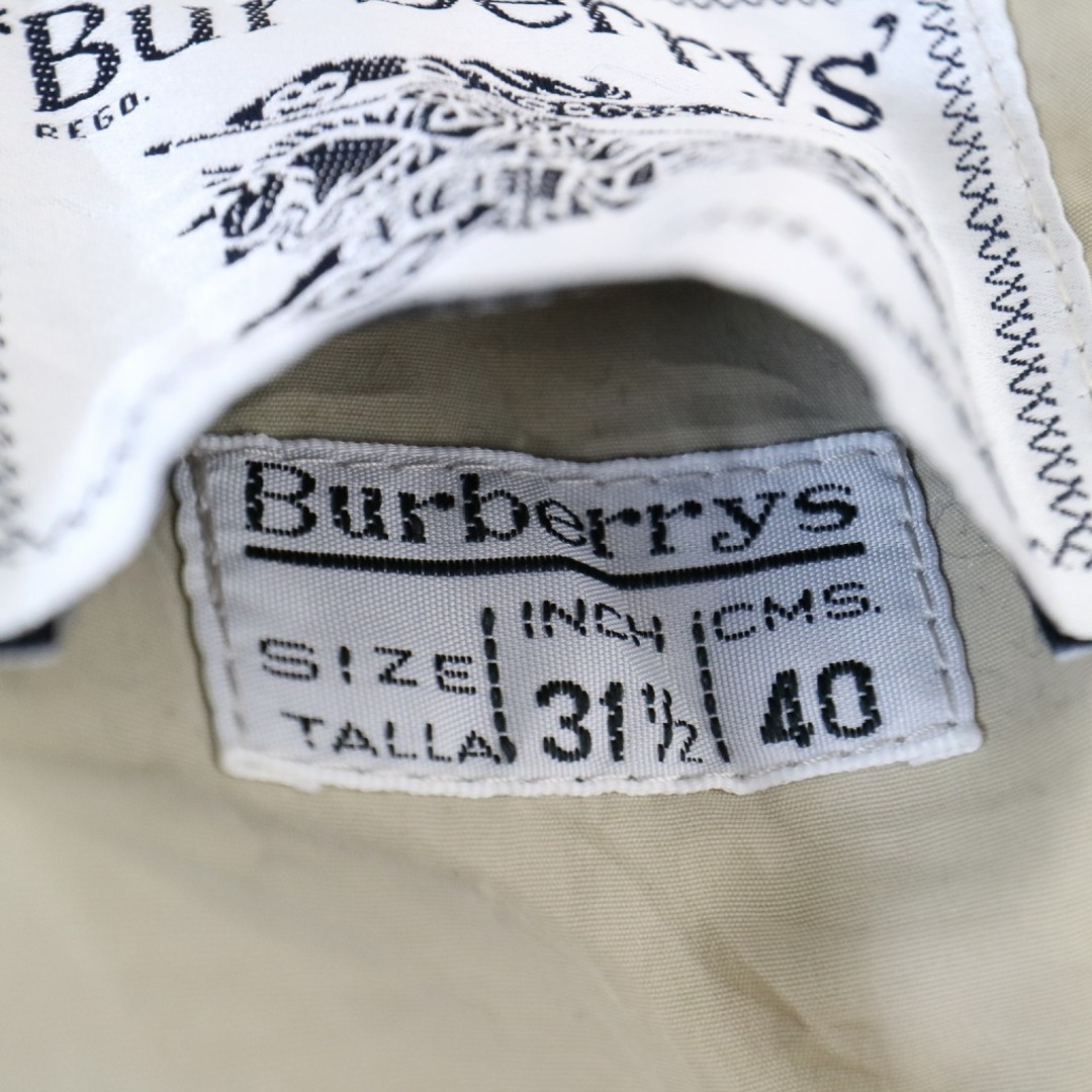 BURBERRY(バーバリー)の90年代 BURBERRY バーバリー ステンカラーコート 裏地チェック 防寒  防風  ヨーロッパ古着 ベージュ (メンズ 31 1/2) 中古 古着 N7051 メンズのジャケット/アウター(ステンカラーコート)の商品写真