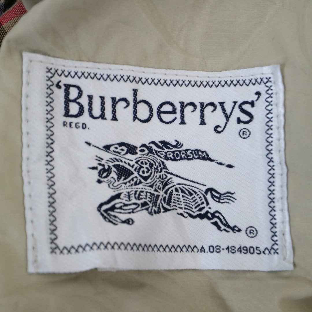 BURBERRY(バーバリー)の90年代 BURBERRY バーバリー ステンカラーコート 裏地チェック 防寒  防風  ヨーロッパ古着 ベージュ (メンズ 31 1/2) 中古 古着 N7051 メンズのジャケット/アウター(ステンカラーコート)の商品写真