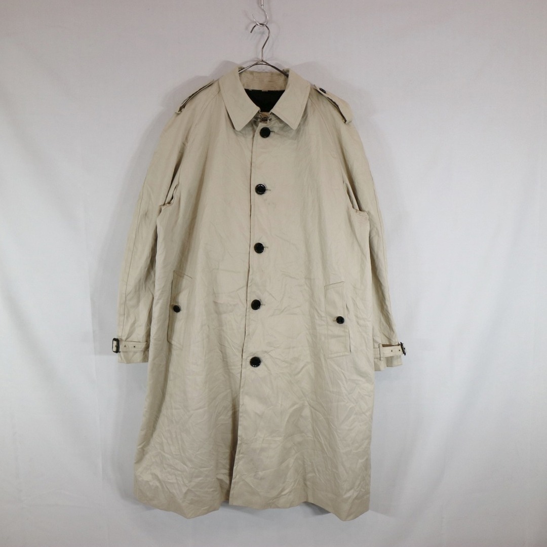 BURBERRY(バーバリー)のBURBERRY バーバリー ステンカラーコート 防寒  大きいサイズ エポレット付き オフホワイト (メンズ 58) 中古 古着 N7077 メンズのジャケット/アウター(トレンチコート)の商品写真