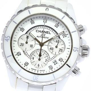 シャネル(CHANEL)のシャネル CHANEL H2009 J12 白セラミック 9Pダイヤ クロノグラフ 自動巻き メンズ _766999(腕時計(アナログ))