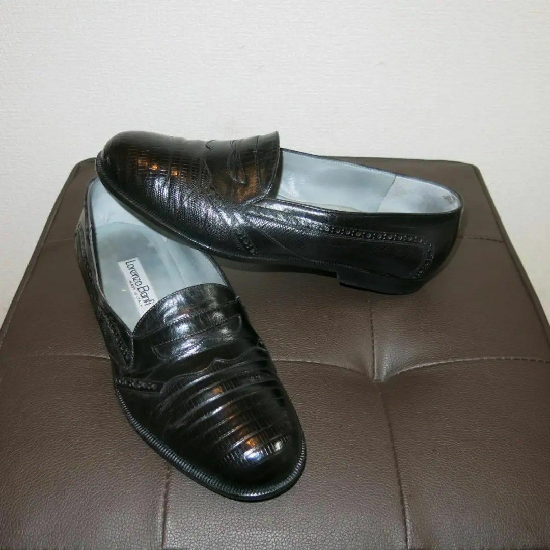 稀少リザード！ロレンツォバンフィ|US6.5|24.5㎝|黒|i1144Shicaの革靴