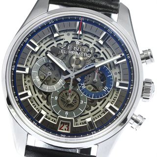 ゼニス(ZENITH)のゼニス ZENITH 03.2081.400 エルプリメロ クロノマスター フルオープン デイト 自動巻き メンズ 良品 _769672(腕時計(アナログ))