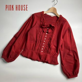 PINK HOUSE ピンクハウス ブラウス 赤 レッド シャツ 長袖 秋冬-