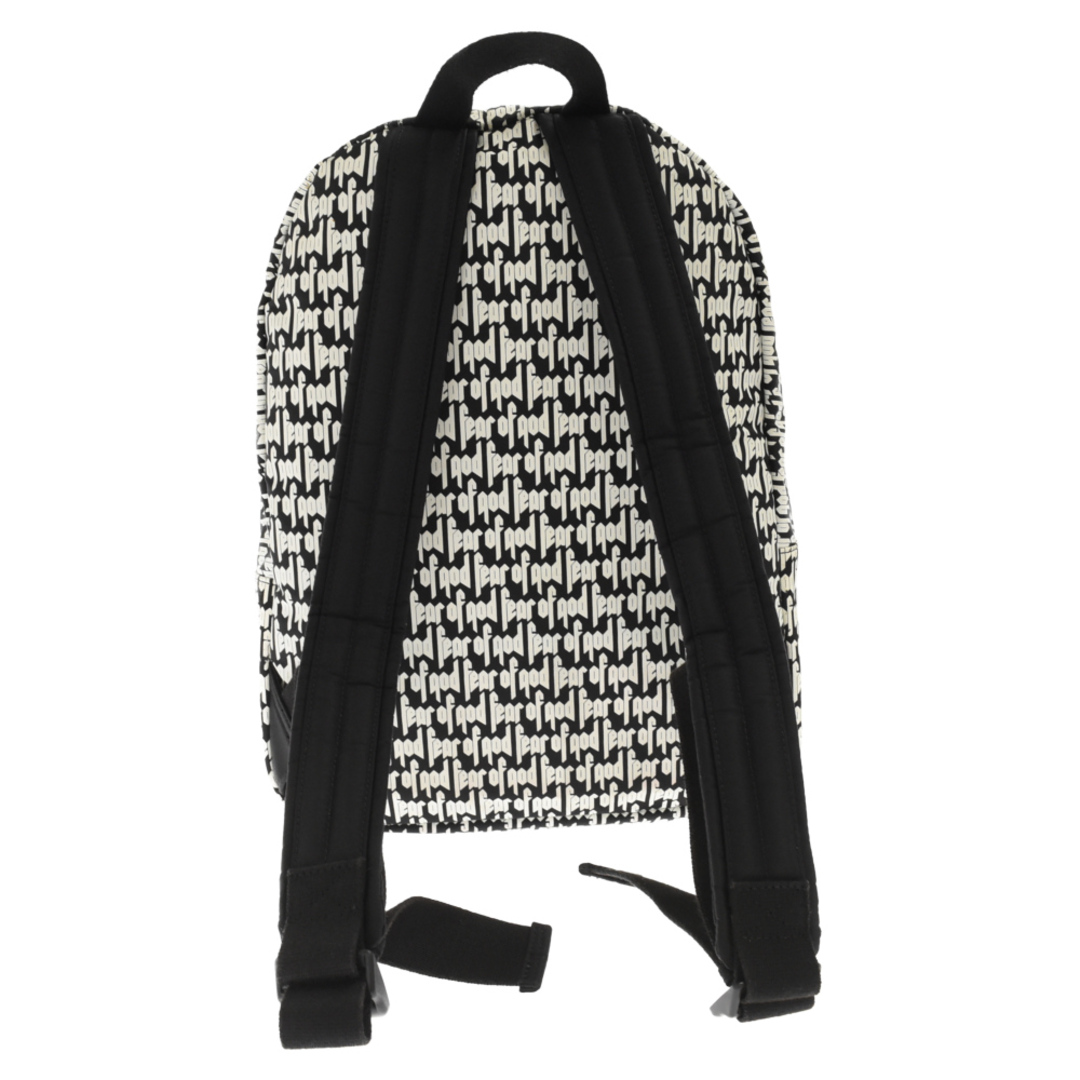 FEAR OF GOD フィアオブゴッド 17AW ESSENTIALS Back Pack エッセンシャルズ ロゴ総柄バックパック ブラック/ホワイト